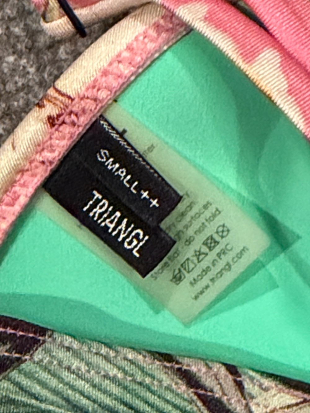triangl swimwear Pink Floral Triangle Bikini Top - Picture 6 of 6